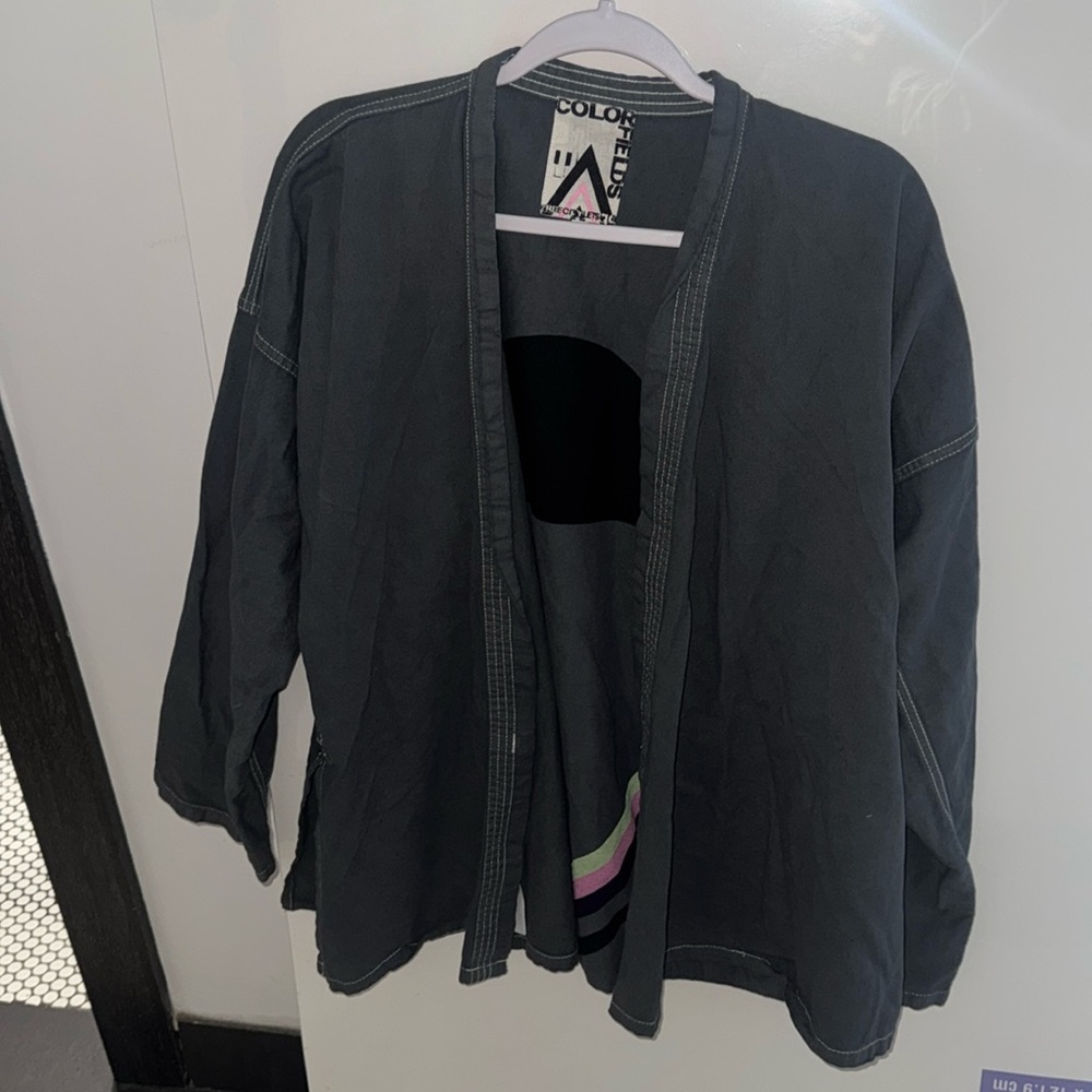 Free city mens kimono shirt with Striped Accents in size 2 (medium), never worn